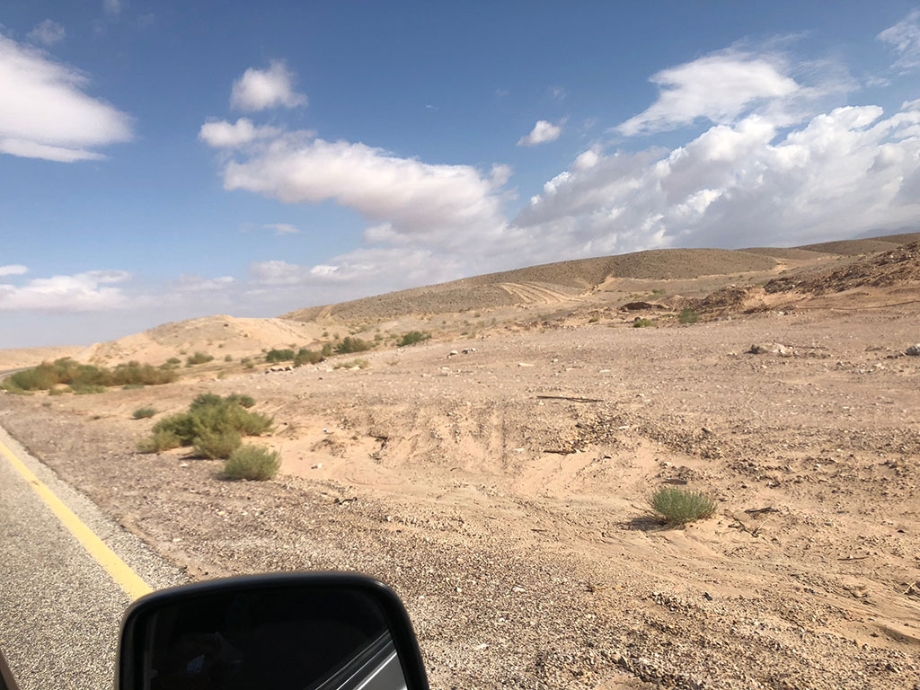 Desert on the Jordan side of the highway.